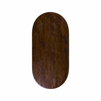 LABEL51 Eetkamertafel Tafelblad Halve Cirkel - Espresso - Mangohout - 160 cm - Halve Cirkel