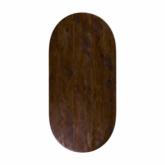 LABEL51 Eetkamertafel Tafelblad Halve Cirkel - Espresso - Mangohout - 180 cm - Halve Cirkel