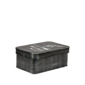 LABEL51 Opbergdozen en manden Make-Up opbergkist - Antiek Zwart - Metaal - One Size