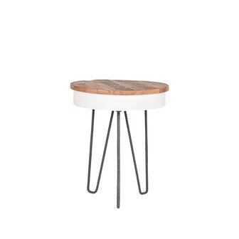 LABEL51 Bijzettafels Saria - Wit - Metaal - 44 cm - Rond