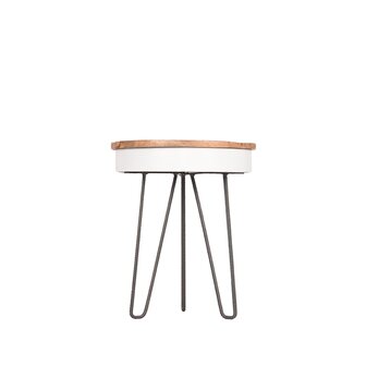 LABEL51 Bijzettafels Saria - Wit - Metaal - 44 cm - Rond