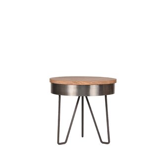 LABEL51 Bijzettafels Saran - Grijs - Metaal - 44 cm - Rond