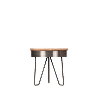 LABEL51 Bijzettafels Saran - Grijs - Metaal - 44 cm - Rond