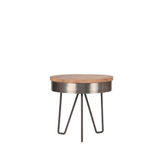 LABEL51 Bijzettafels Saran - Grijs - Metaal - 44 cm - Rond