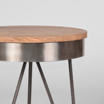 LABEL51 Bijzettafels Saran - Grijs - Metaal - 44 cm - Rond