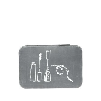LABEL51 Opbergdozen en manden Make-Up opbergkist - Antiek Grijs - Metaal - One Size