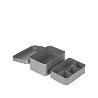 LABEL51 Opbergdozen en manden Make-Up opbergkist - Antiek Grijs - Metaal - One Size