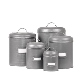 LABEL51 Opbergdozen en manden Opbergblik - Antiek Grijs - Metaal - XL
