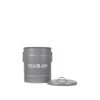 LABEL51 Opbergdozen en manden Wasmand - Antiek Grijs - Metaal - S