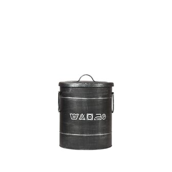 LABEL51 Opbergdozen en manden Wasmand - Antiek Zwart - Metaal - S