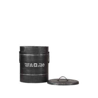LABEL51 Opbergdozen en manden Wasmand - Antiek Zwart - Metaal - S