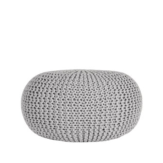 LABEL51 Poefs Knitted - Lichtgrijs - Katoen - L