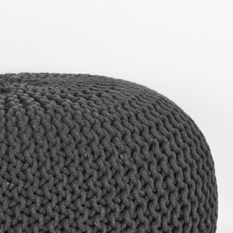 LABEL51 Poefs Knitted - Antraciet - Katoen - L
