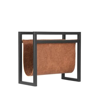 LABEL51 Woondecoratie Magazinehouder - Cognac - Leder - One Size