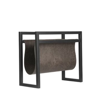 LABEL51 Woondecoratie Magazinehouder - Antraciet - Leder - One Size