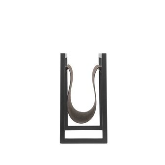 LABEL51 Woondecoratie Magazinehouder - Antraciet - Leder - One Size