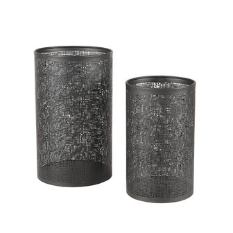 LABEL51 Woondecoratie Kaarsenhouders - Zwart - Metaal - L