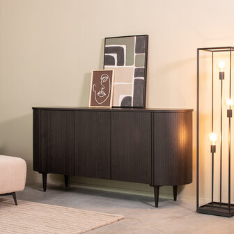 LABEL51 Dressoirs Oliva - Zwart - Eiken - 180 cm