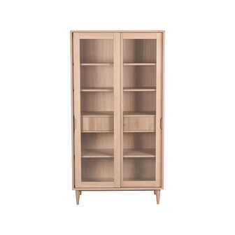 LABEL51 Vitrinekasten Jule - Naturel - Eiken - One Size