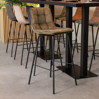LABEL51 Barkrukken Bistro - Hunter - Fluweel - Hoog
