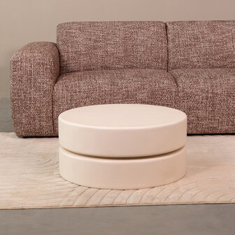 LABEL51 Salontafels Milly - Soft Sand - Mangohout - 70 cm - Rond