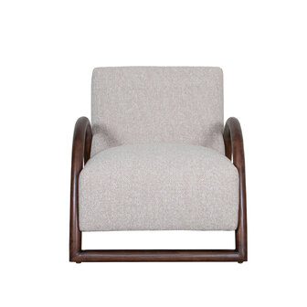 LABEL51 Fauteuils Viggo - Naturel - Boucle - Walnoot Houten Frame