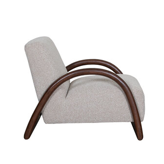 LABEL51 Fauteuils Viggo - Naturel - Boucle - Walnoot Houten Frame