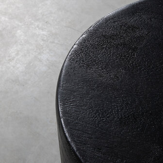 LABEL51 Bijzettafels Milly - Zwart - Mangohout - 35 cm - Rond