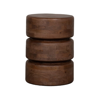 LABEL51 Bijzettafels Milly - Nature Smooth - Mangohout - 35 cm - Rond