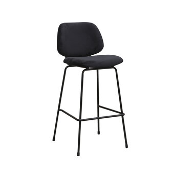 LABEL51 Barkrukken Bello - Zwart - Fluweel - Hoog