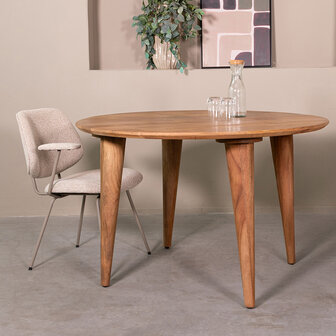 LABEL51 Eetkamertafels Fly - Nature Smooth - Mangohout - 120 cm - Rond