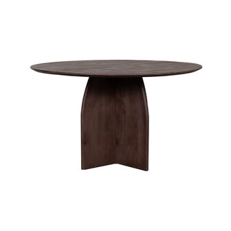LABEL51 Eetkamertafels Mick - Espresso - Mangohout - 130 cm - Rond