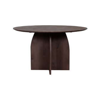 LABEL51 Eetkamertafels Mick - Espresso - Mangohout - 130 cm - Rond