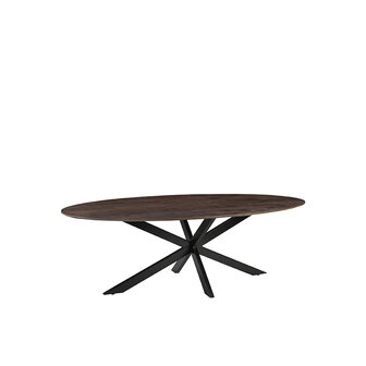 LABEL51 Eetkamertafels James - Brown Espresso - Mangohout - 190 cm - Ovaal