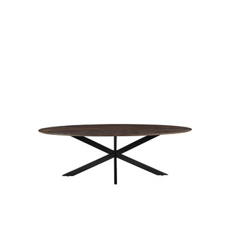 LABEL51 Eetkamertafels James - Brown Espresso - Mangohout - 190 cm - Ovaal