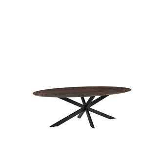 LABEL51 Eetkamertafels James - Brown Espresso - Mangohout - 160 cm - Ovaal