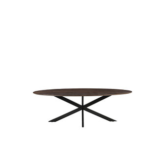 LABEL51 Eetkamertafels James - Brown Espresso - Mangohout - 160 cm - Ovaal