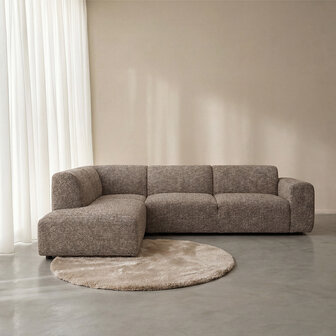 LABEL51 Hoekbanken Verona - Taupe - Geweven - Links Voorstaand