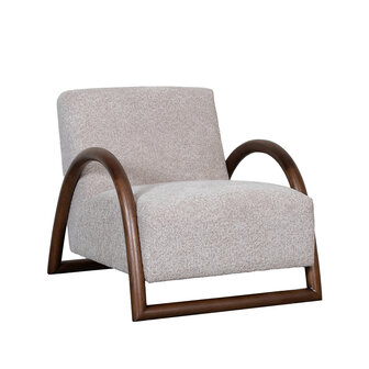 LABEL51 Fauteuils Viggo - Beige - Geweven - Walnoot Houten Frame