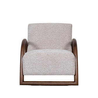 LABEL51 Fauteuils Viggo - Beige - Geweven - Walnoot Houten Frame