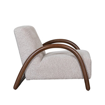 LABEL51 Fauteuils Viggo - Beige - Geweven - Walnoot Houten Frame