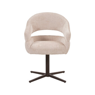 LABEL51 Eetkamerstoelen Donna - Naturel - Chenille - One Size
