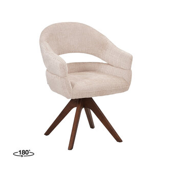 LABEL51 Eetkamerstoelen Sofia - Naturel - Chenille - One Size