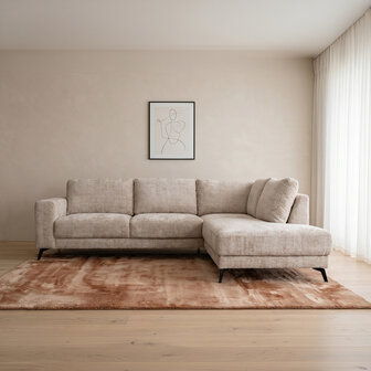 LABEL51 Hoekbank Luxor - Naturel - Chenille - Hoekbank Rechts