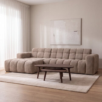 LABEL51 Hoekbank Luna - Taupe - Geweven - Loungebank Links