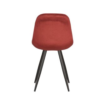 LABEL51 Eetkamerstoel Capri - Bordeaux - Velvet - Zwart Metalen Frame