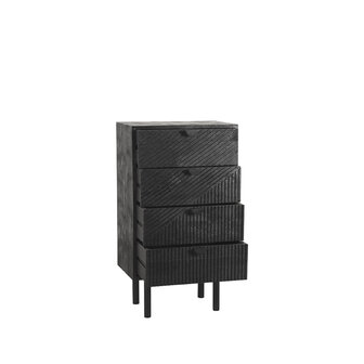 LABEL51 Ladekast Cotia - Zwart - Mangohout - 50 cm