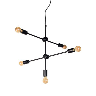 LABEL51 Hanglamp Stilo - Zwart - Metaal - 5-Lichts