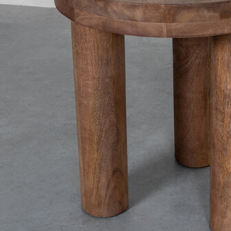 LABEL51 Bijzettafel Elly - Nature Smooth - Mangohout - 42 cm