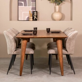 LABEL51 Eetkamertafel Fly - Nature Smooth - Mangohout - 160 cm